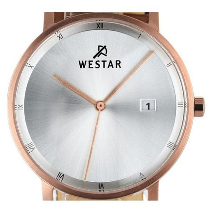 Westar Profile Brown Leather Strap Silver Dial Quartz 50221PPN627 Mens Watch