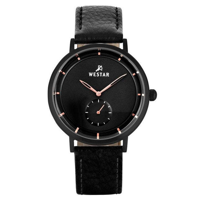 Westar Profile Leather Strap Black Dial Quartz 50246BBN603 Mens Watch