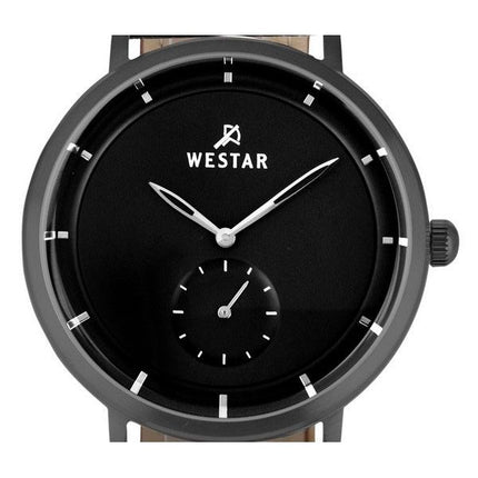 Westar Profile Leather Strap Black Dial Quartz 50246GGN103 Mens Watch