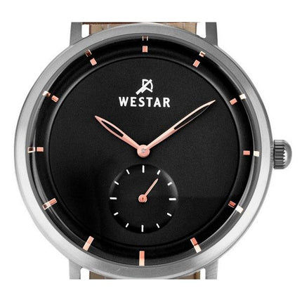 Westar Profile Leather Strap Black Dial Quartz 50246STN623 Mens Watch