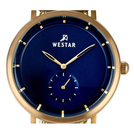 Westar Profile Gold Tone Stainless Steel Blue Dial Quartz 50247BZZ104 Mens Watch