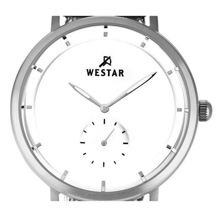 Westar Profile Stainless Steel Mesh White Dial Quartz 50247STN101 Men's Watch