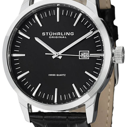 Stuhrling Original Classic Ascot 42 Swiss Quartz Date Display 555A.01 Mens Watch