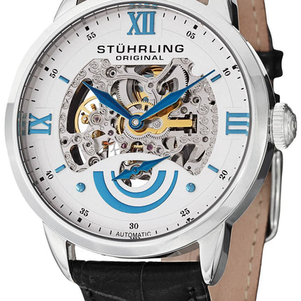Stuhrling Original Executive II Automatic White Skeleton Dial 574.01 Mens Watch