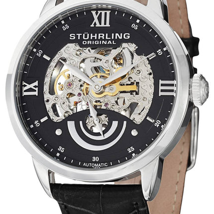 Stuhrling Original Executive II Automatic Black Skeleton Dial 574.02 Mens Watch