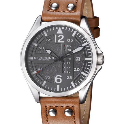 Stuhrling Original Aviator Quartz Day And Date 699.02 Mens Watch