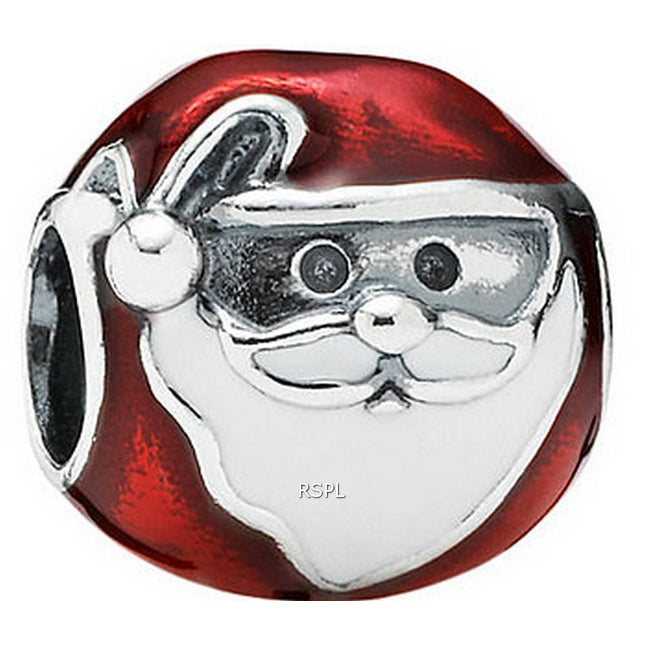 PANDORA 791405ENMX Jolly Father Christmas Charm Women's
