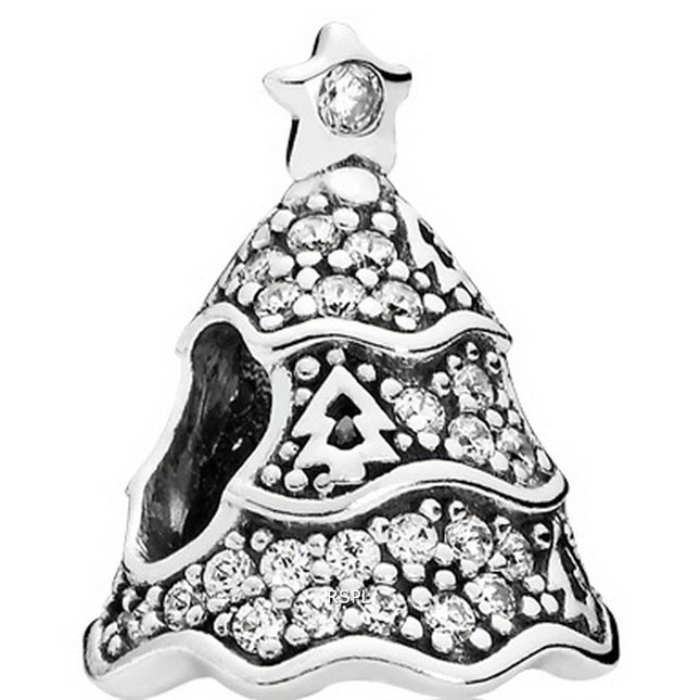 PANDORA 791765CZ Twinkling Christmas Tree Charm Women's