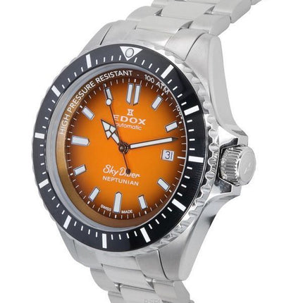 Edox Skydiver Neptunian Orange Dial Automatic Diver's 801203NMODN 1000M Men's Watch