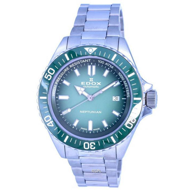 Edox SkyDiver Divers Stainless Steel Green Dial Automatic 801203VMVDN1 80120  3VM VDN1 1000M Men's Watch