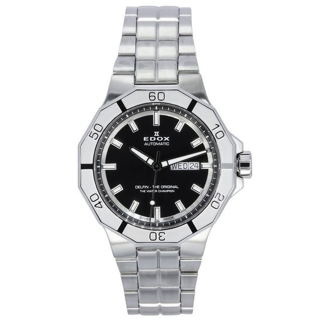 Edox Delfin The Original Day Date Black Dial Automatic Diver's 88008 3M NIN 200M Men's Watch