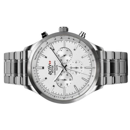 Westar Activ Chronograph Stainless Steel Silver Dial Quartz 90244STN107 100M Men's Watch