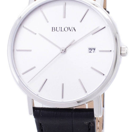 Bulova Black Leather 96B104 Men's Watch