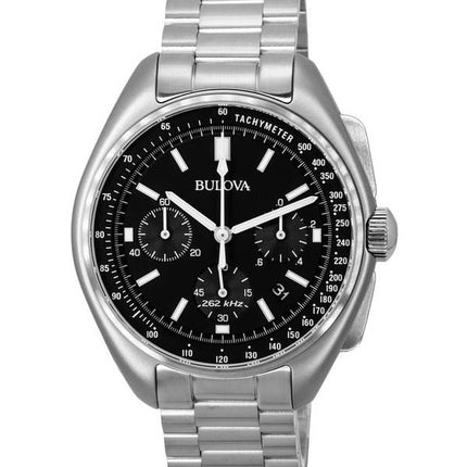 Bulova Lunar Pilot Chronograph Stainless Steel Black Dial Quartz 96B258 Men's Watch