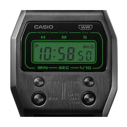 Casio Vintage Digital Black Ion Plated Stainless Steel Quartz A1100B-1 Unisex Watch