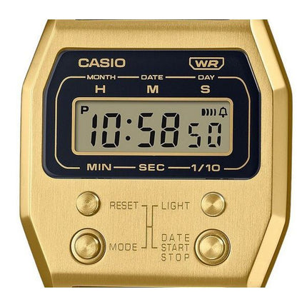 Casio Vintage Digital Gold Ion Plated Stainless Steel Quartz A1100G-5 Unisex Watch