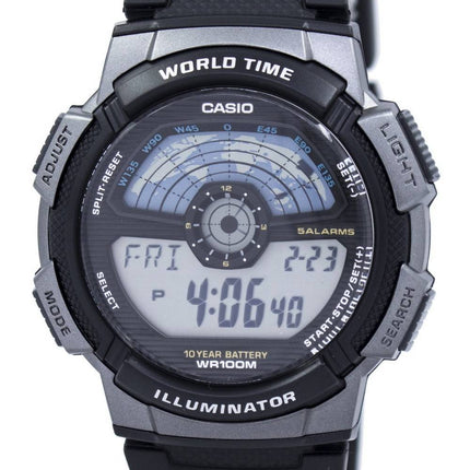 Casio Youth Digital Illuminator World Time AE-1100W-1AV Mens Watch