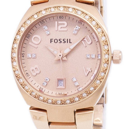 Fossil Serena Crystals Rose Gold-Tone Stainless Steel AM4508 Womens Watch