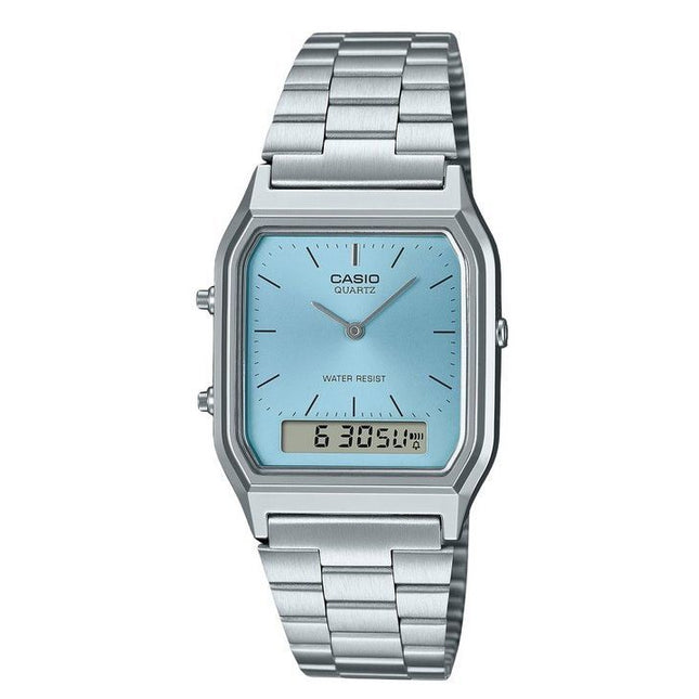 Casio Vintage Analog Digital Turquoise Blue Dial Quartz AQ-230A-2A1 Women's Watch