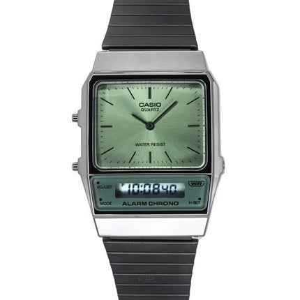 Casio Vintage Analog Digital Stainless Steel Green Dial Quartz AQ-800ECGG-3A Men's Watch