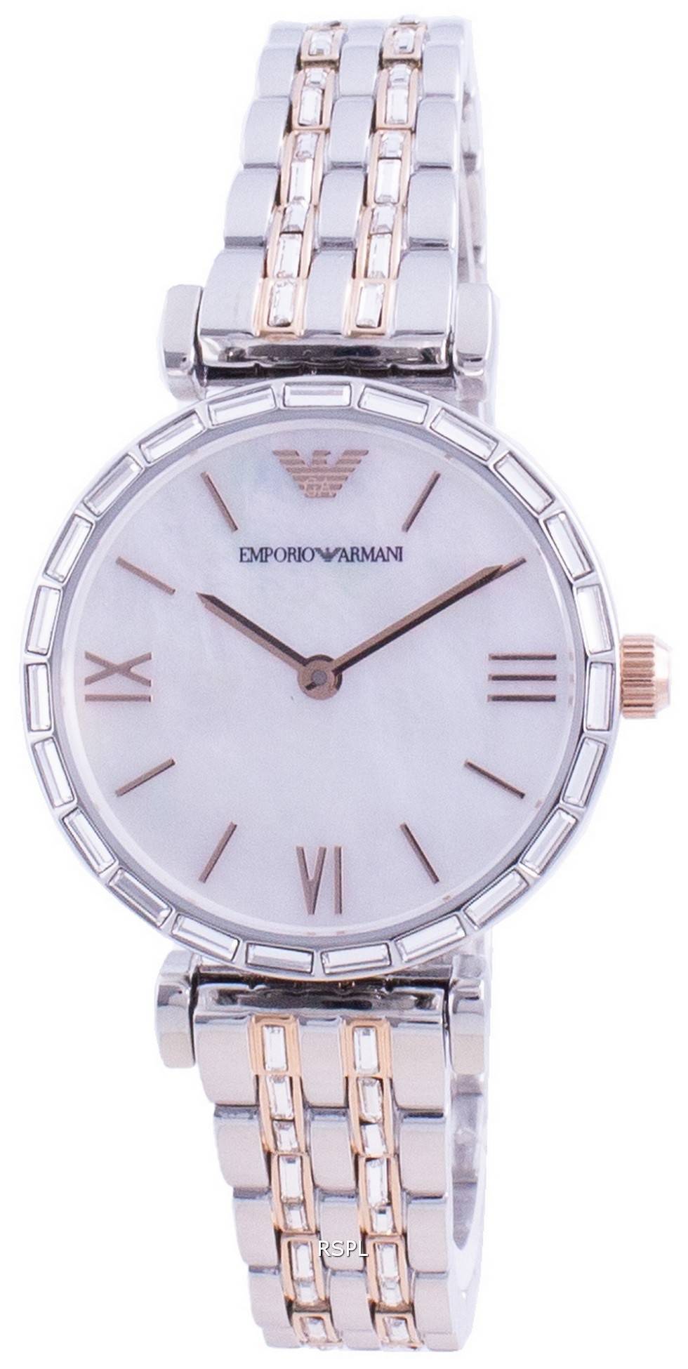 Emporio Armani Gianni T-Bar Mother Of Pearl Dial Quartz AR11290 Women'