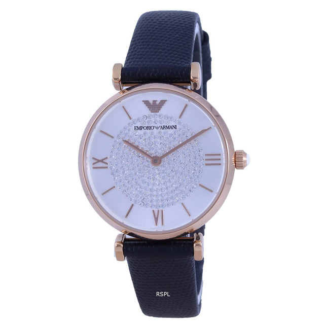 Emporio Armani Gianni T-Bar Crystal Accents Quartz AR11387 Womens Watch