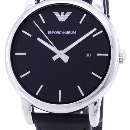 Emporio Armani Classic Black Dial Black Leather AR1692 Mens Watch