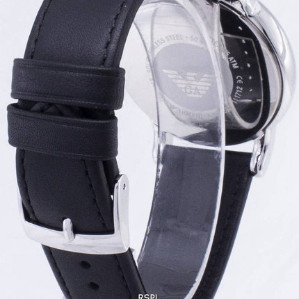 Emporio Armani Classic Black Dial Black Leather AR1692 Mens Watch