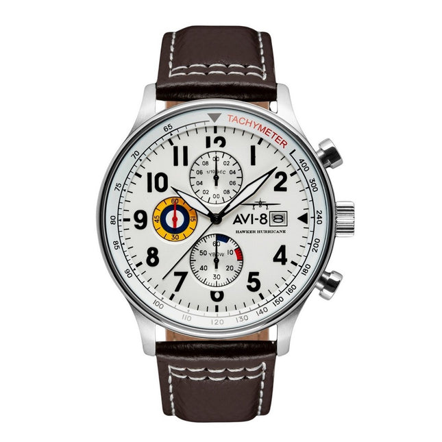 AVI-8 Hawker Hurricane Classic Chronograph Classic White Dial Quartz AV-4011-01 Men's Watch