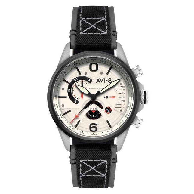 AVI-8 Hawker Harrier Dual Retrograde Chronograph Ivory White Dial Quartz AV-4056-07 Mens Watch