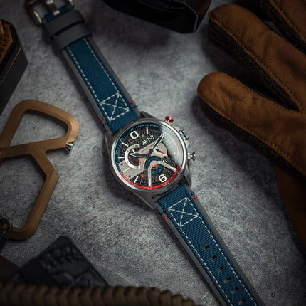 AVI-8 Hawker Harrier Dual Retrograde Chronograph Admiral Black Steel Black Dial Quartz AV-4056-09 Men's Watch