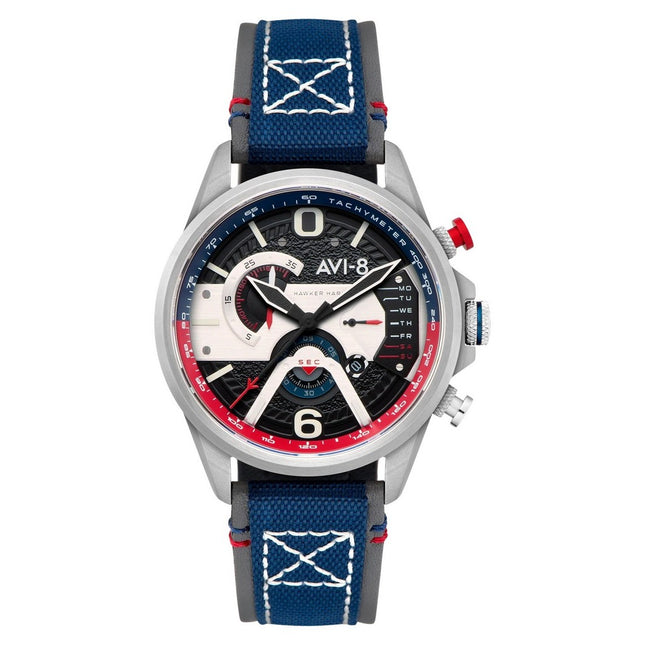 AVI-8 Hawker Harrier Dual Retrograde Chronograph Admiral Black Steel Black Dial Quartz AV-4056-09 Men's Watch