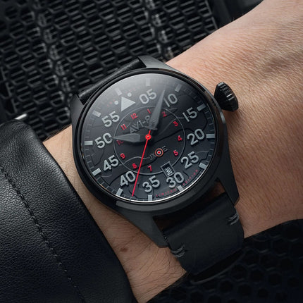AVI-8 Hawker Hurricane Clowes Automatic Night Reaper Limited Edition Night Shadow Black Dial AV-4097-05 Men's Watch