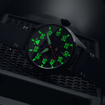 AVI-8 Hawker Hurricane Clowes Automatic Night Reaper Limited Edition Night Shadow Black Dial AV-4097-05 Men's Watch