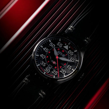 AVI-8 Hawker Hurricane Clowes Automatic Night Reaper Limited Edition Night Shadow Black Dial AV-4097-05 Men's Watch