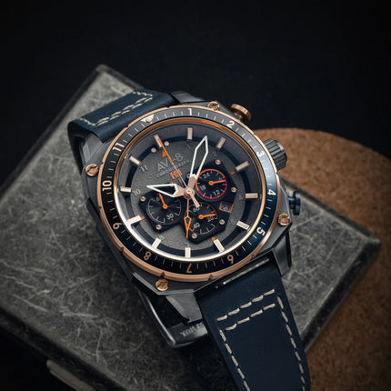 AVI-8 Hawker Hunter Atlas Dual Time Chronograph Charcoal Grey Dial Quartz AV-4100-07 Men's Watch