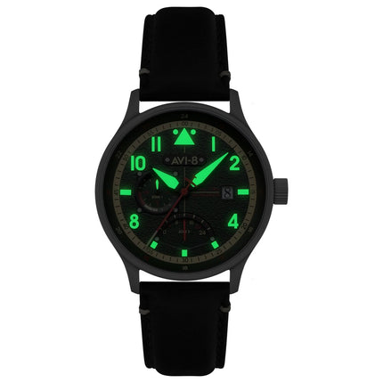 AVI-8 Hawker Hurricane Mckellar Dual Time Gothic Green Dial Quartz AV-4101-0A Men's Watch With Extra Strap