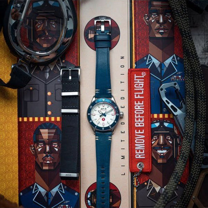 AVI-8 Flyboy Tuskegee Airmen Meca-Quartz Limited Edition Torretto Silver Dial AV-4103-03 Men's Watch With Extra Strap