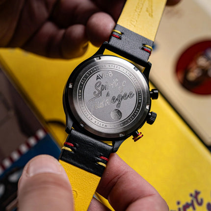 AVI-8 Flyboy Spirit Of Tuskegee Chronograph Limited Edition Anderson Black Dial Quartz AV-4109-01 Men's Watch With Extra strap