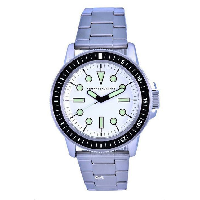 Armani Exchange Stainless Steel White Dial Quartz AX1853 Mens Watch