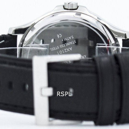 Armani Exchange Black Dial Leather Strap AX2101 Mens Watch