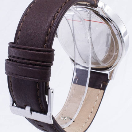 Armani Exchange Quartz Navy Dial Brown Leather Strap AX2133 Mens Watch