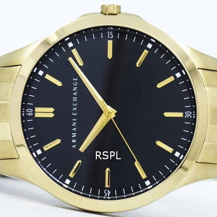 Armani Exchange Quartz Black Dial Gold Tone Stainless Steel AX2145 Mens Watch