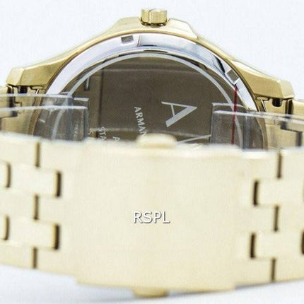 Armani Exchange Quartz Black Dial Gold Tone Stainless Steel AX2145 Mens Watch