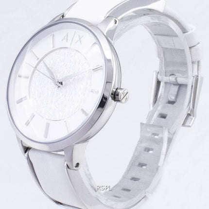 Armani Exchange White Dial White Leather AX5300 Ladies Watch