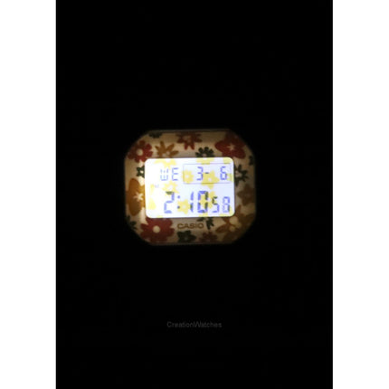 Casio Baby-G Retro Flower Field Digital White Resin Strap Quartz BGD-565RP-7 100M Women's Watch