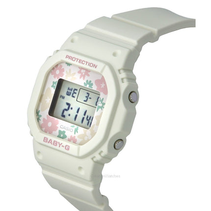 Casio Baby-G Retro Flower Field Digital White Resin Strap Quartz BGD-565RP-7 100M Women's Watch