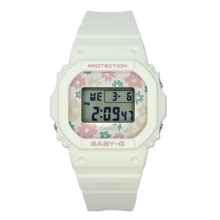 Casio Baby-G Retro Flower Field Digital White Resin Strap Quartz BGD-565RP-7 100M Women's Watch