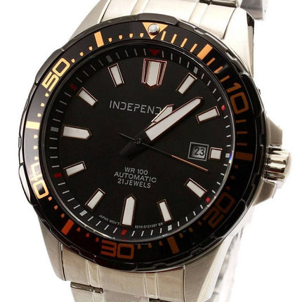 Independent Charm Black Dial Stainless Steel Automatic BJ4-442-51 100M Mens Watch