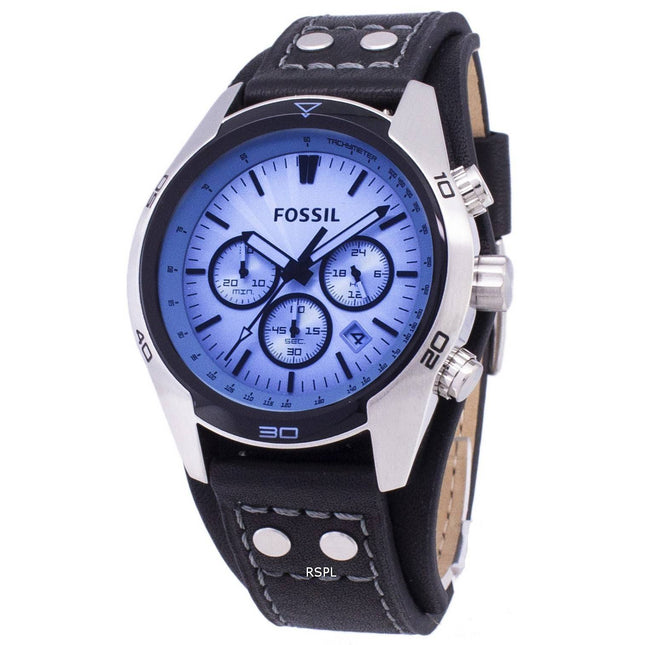 Fossil Coachman Chronograph Black Leather CH2564 Mens Watch